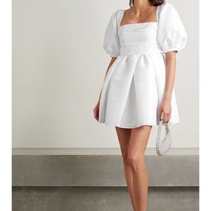 SELF-PORTRAIT Pleated taffeta mini dress - Size US 2 (UK 6)